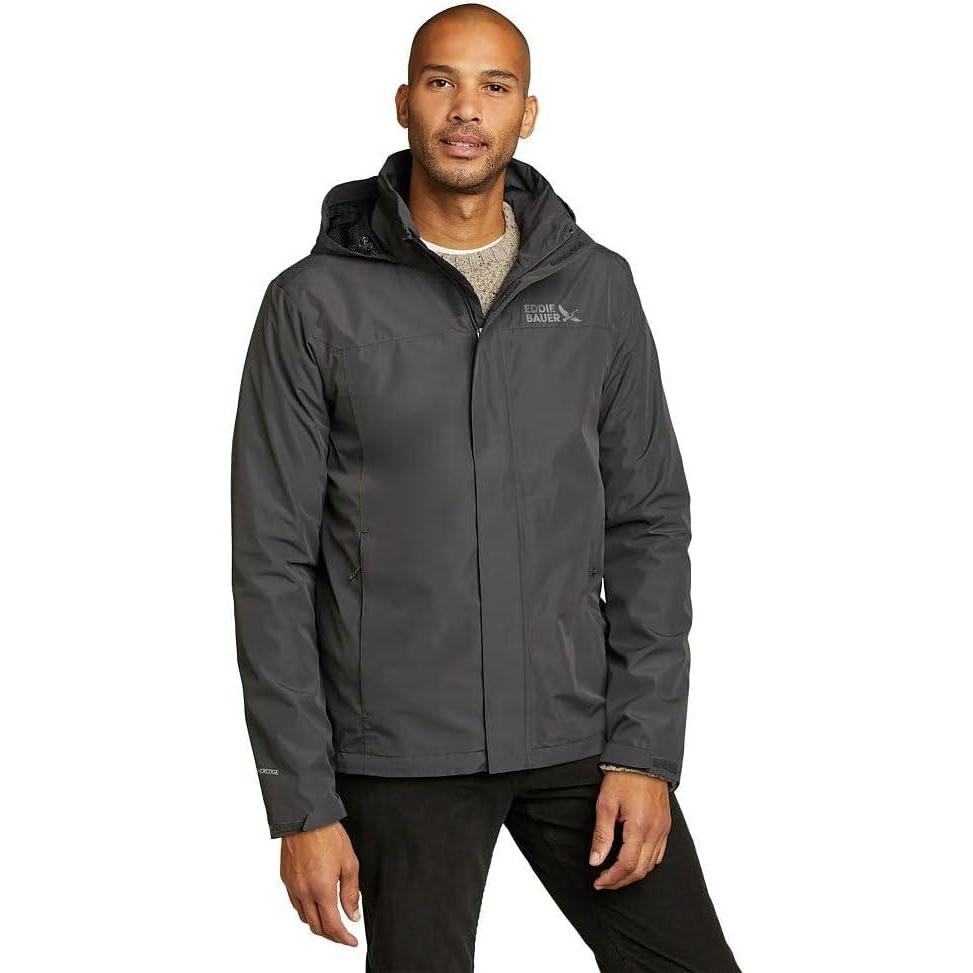 imageEddie Bauer Mens Packable Waterproof Rainfoil Rain JacketDark Smoke Recycled