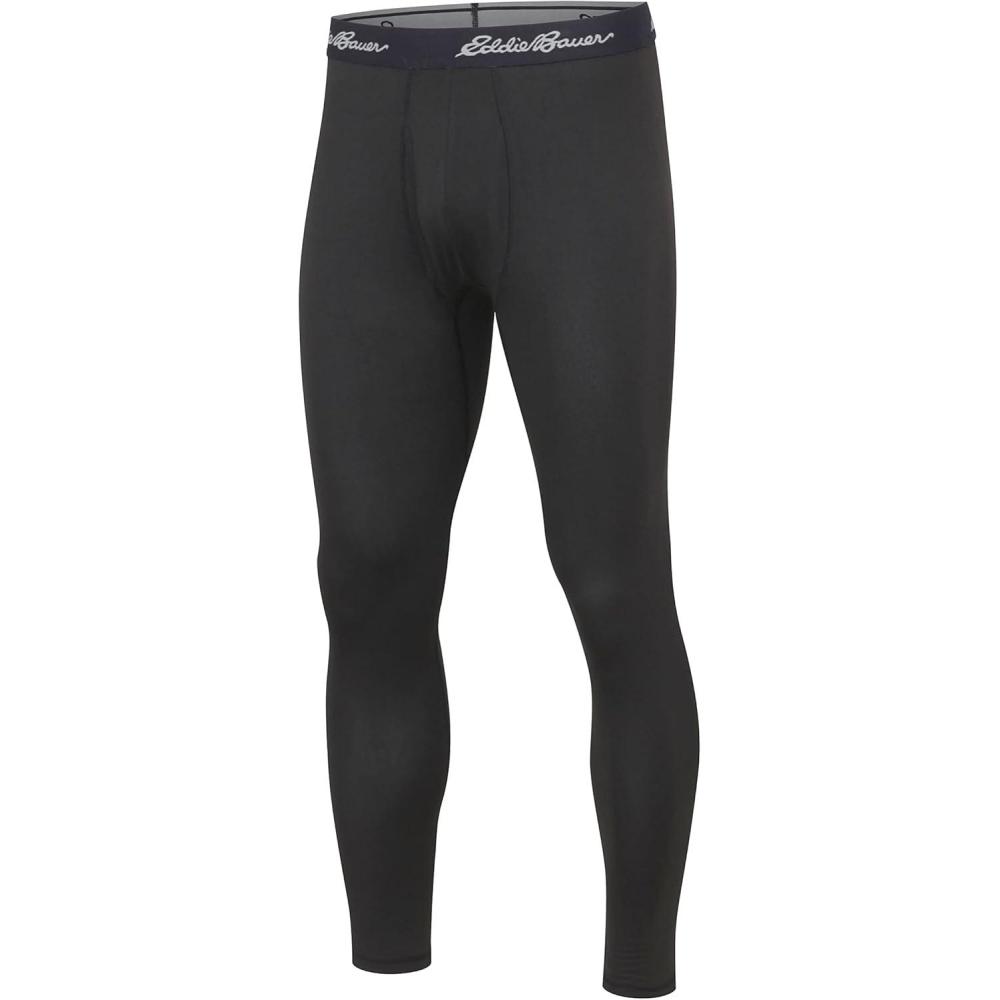 imageEddie Bauer Mens Trek Brushed Fleece Running Baselayer Compression PantsBlack