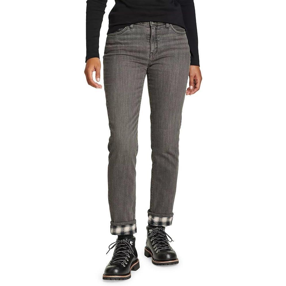 imageEddie Bauer Womens Boyfriend FlannelLined JeansOvercast