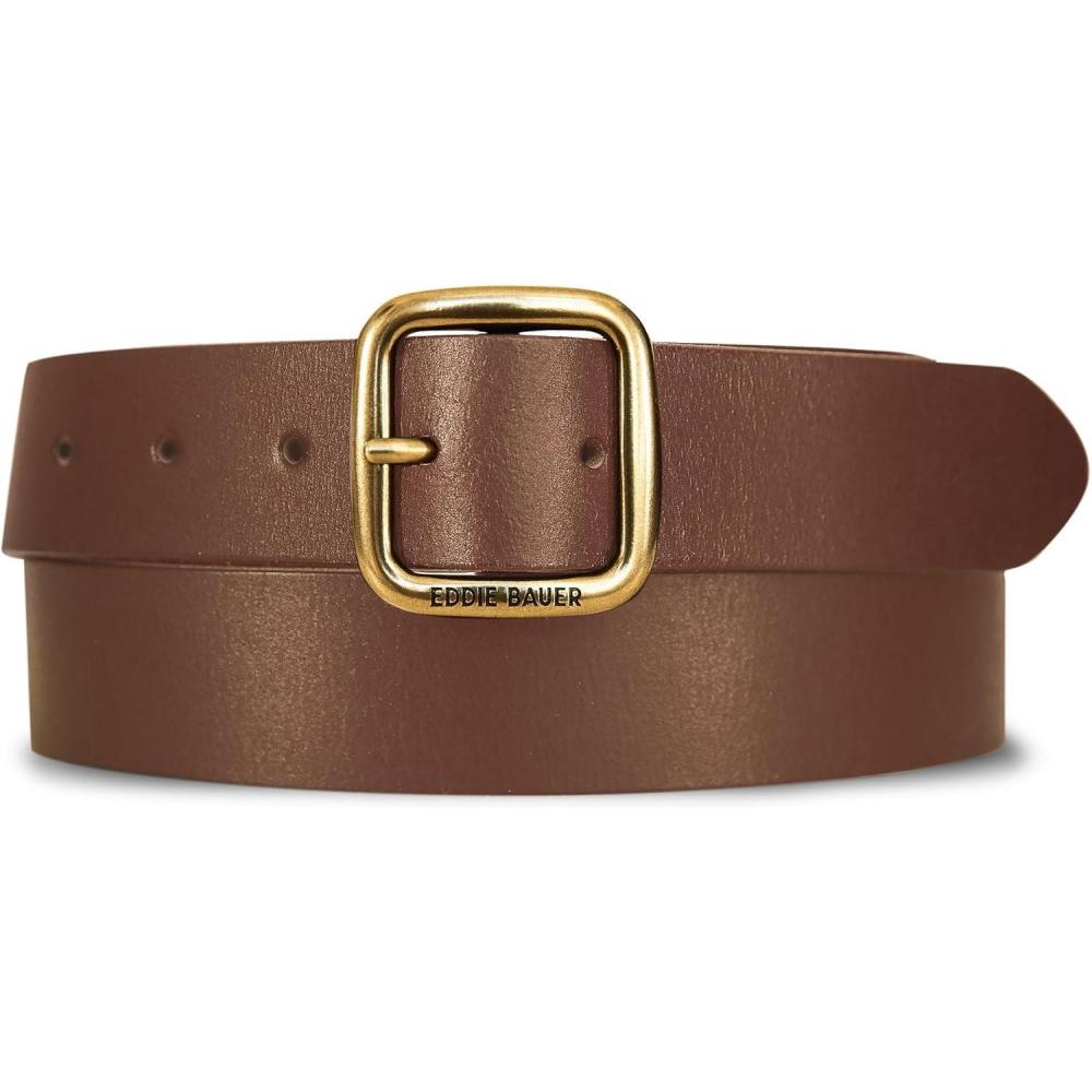 imageEddie Bauer Womens Casual Leather Belts with Durable Metal BuckleCenter Bar  Tan