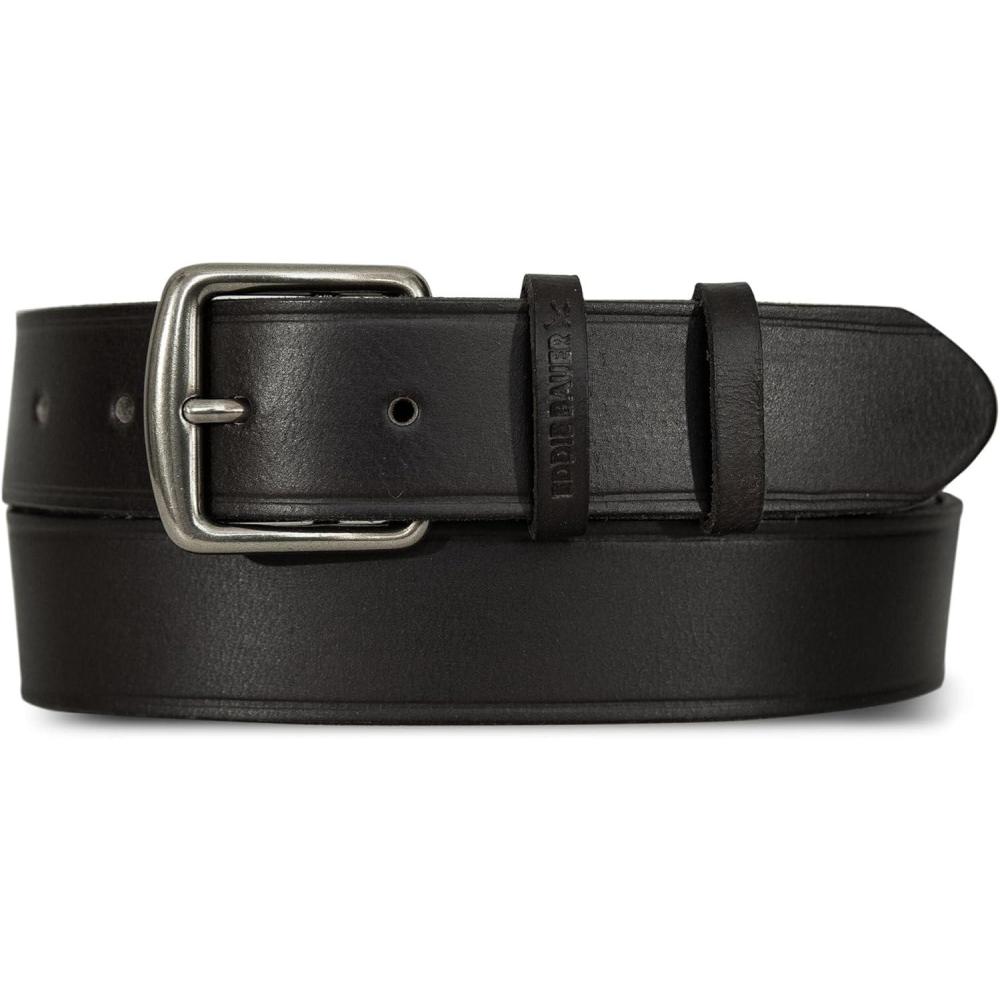 imageEddie Bauer Womens Casual Leather Belts with Durable Metal BuckleDouble Keeper  Black