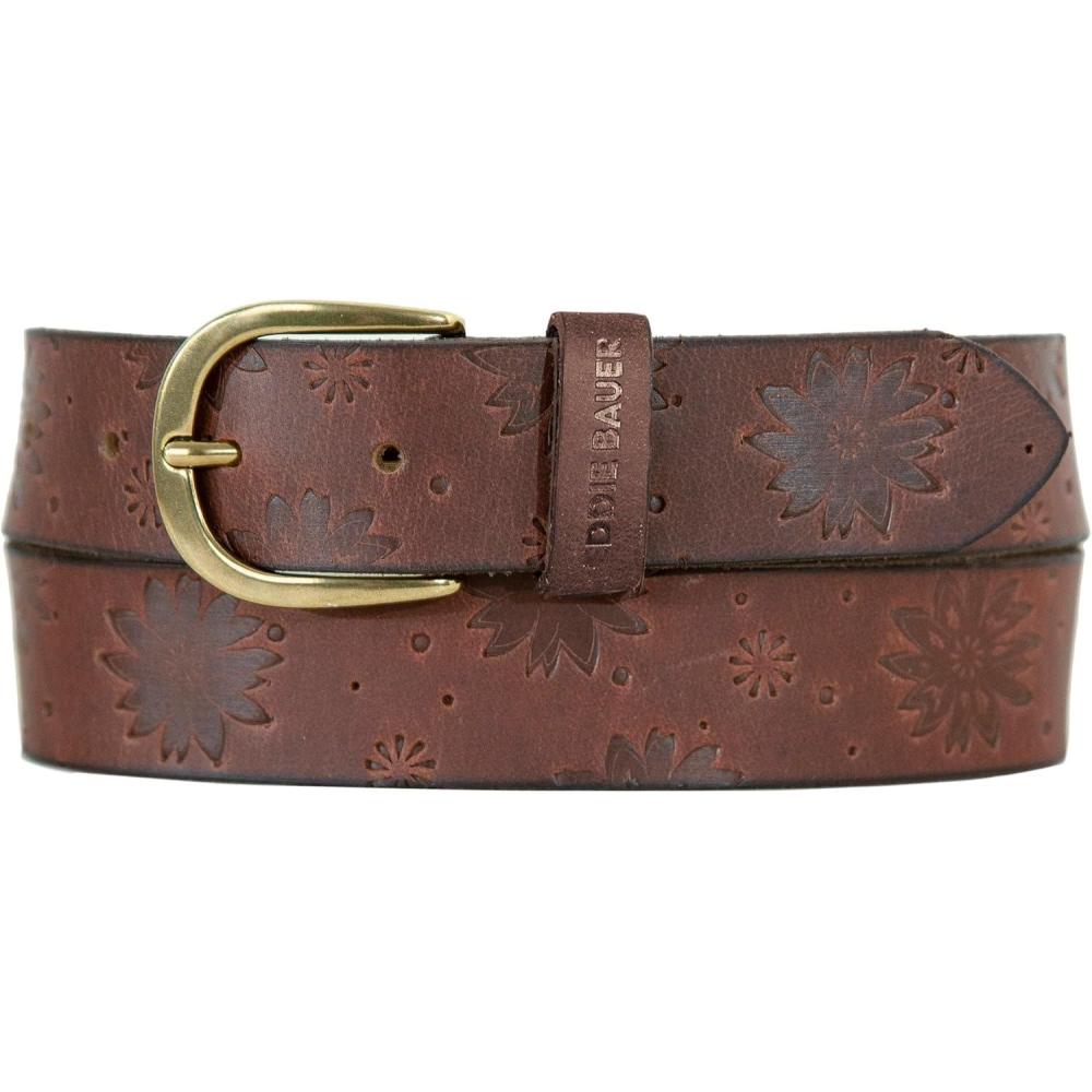 imageEddie Bauer Womens Casual Leather Belts with Durable Metal BuckleFloral Tooled  Tan