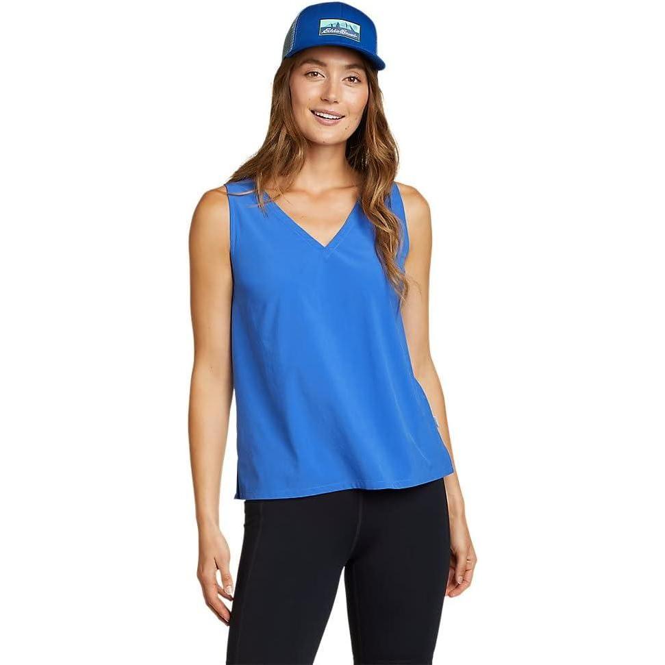 imageEddie Bauer Womens Departure VNeck Tank Top  SolidBrilliant Blue