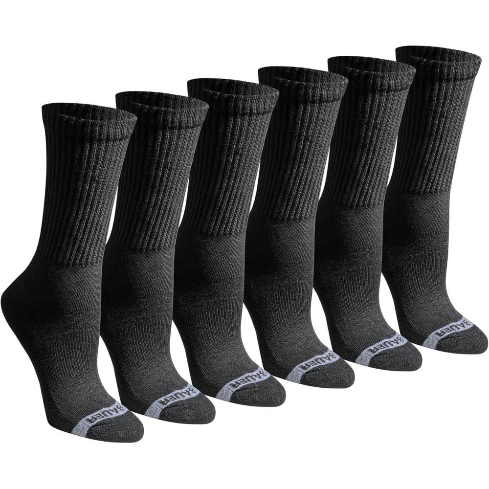 imageEddie Bauer Womens Dura Dri Moisture Control 6pair Crew SocksBlack 6 Pairs