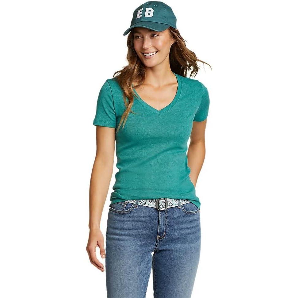 imageEddie Bauer Womens Favorite ShortSleeve VNeck TShirtDusty Jade