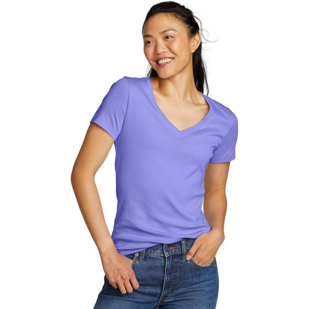 imageEddie Bauer Womens Favorite ShortSleeve VNeck TShirtDusty Lavender
