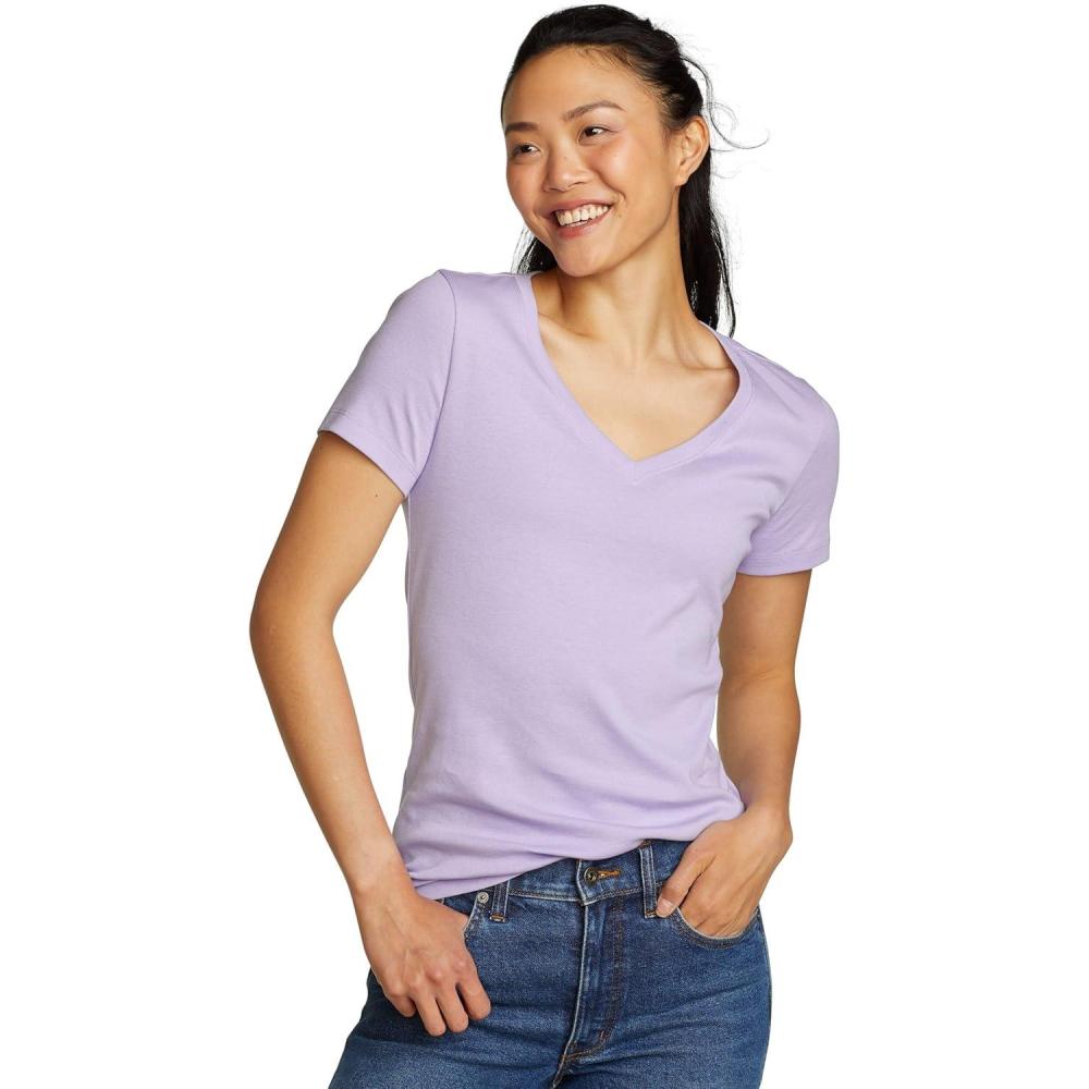 imageEddie Bauer Womens Favorite ShortSleeve VNeck TShirtIris