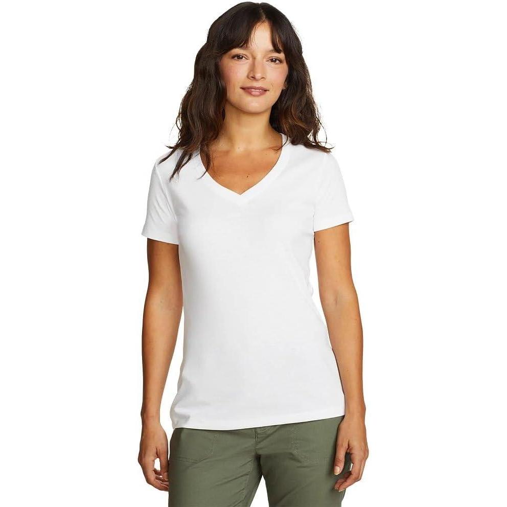 imageEddie Bauer Womens Favorite ShortSleeve VNeck TShirtWhite