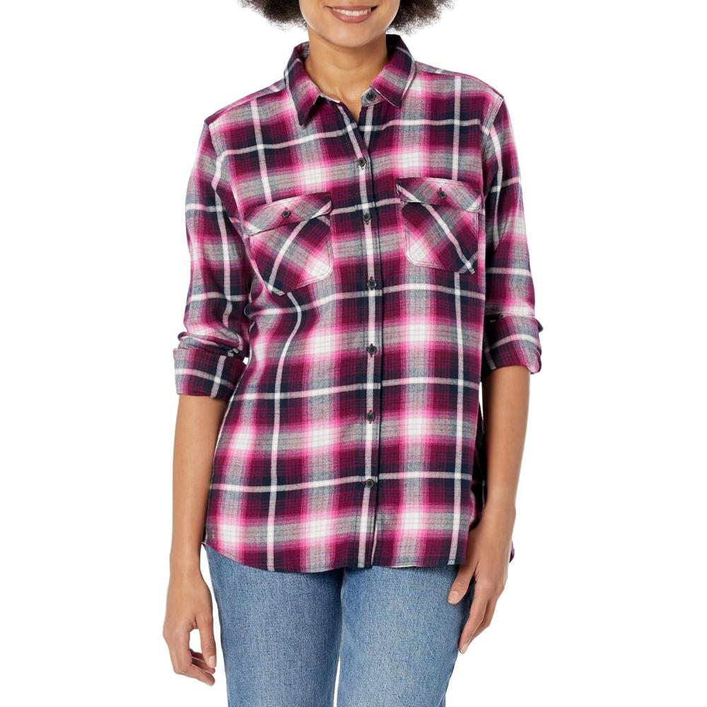 imageEddie Bauer Womens Firelight Flannel ShirtBubble Gum
