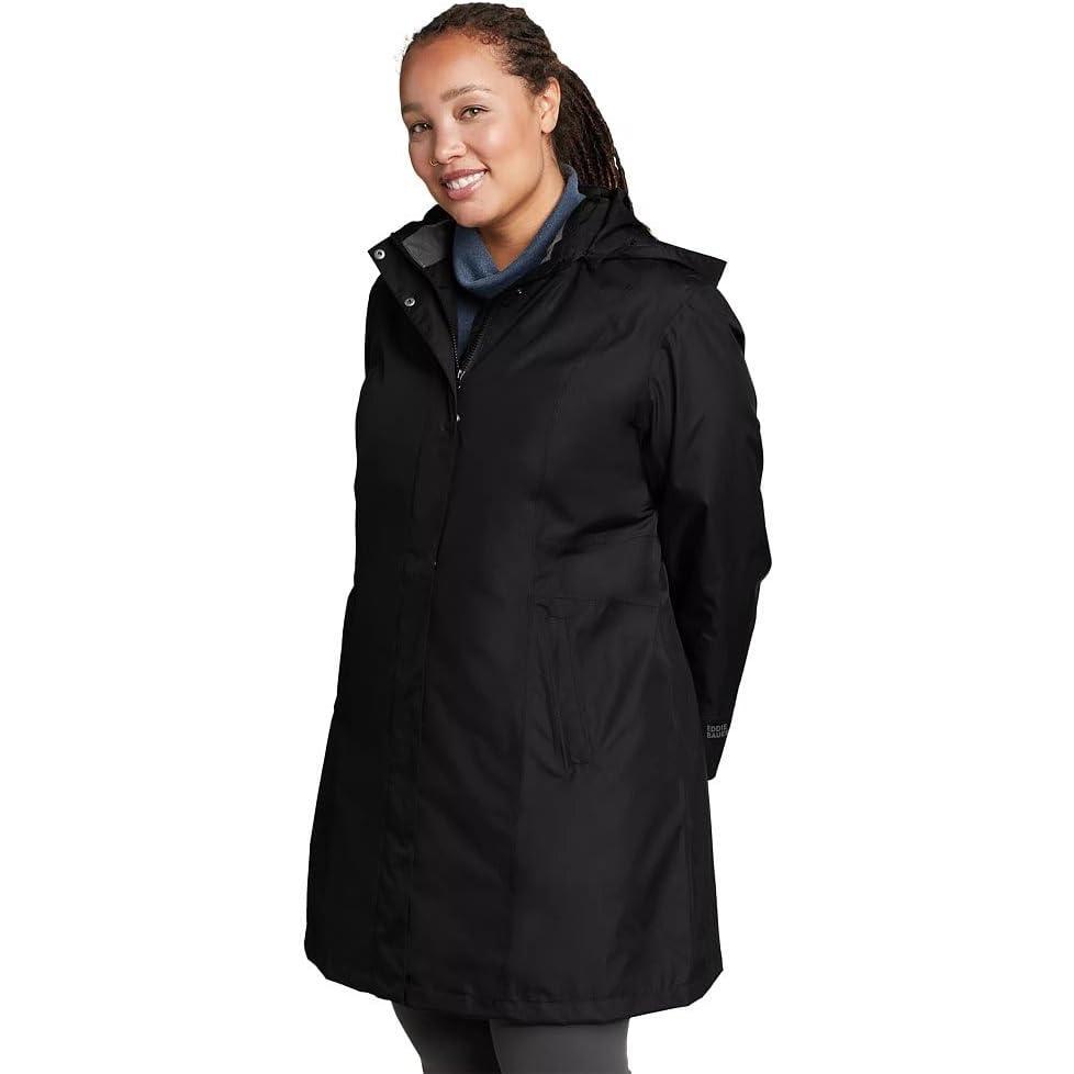 imageEddie Bauer Womens Girl on the Go Waterproof Trench CoatBlack