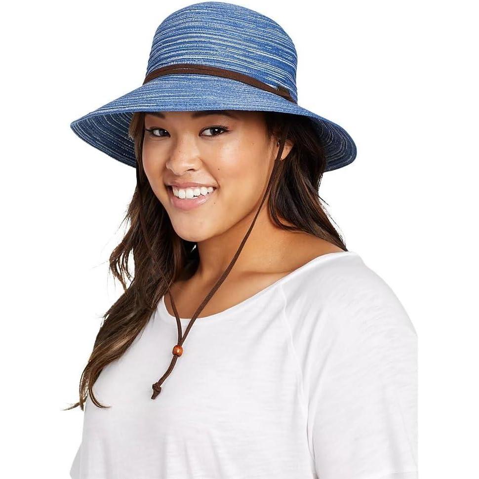 imageEddie Bauer Womens Packable Straw Hat  Wide BrimHtr Azure