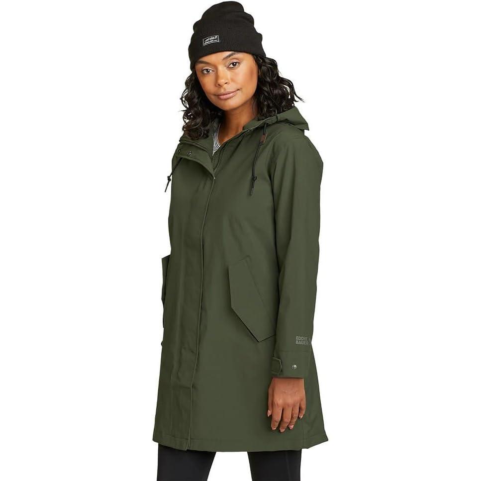 imageEddie Bauer Womens Port Townsend Waterproof Trench CoatDark Loden
