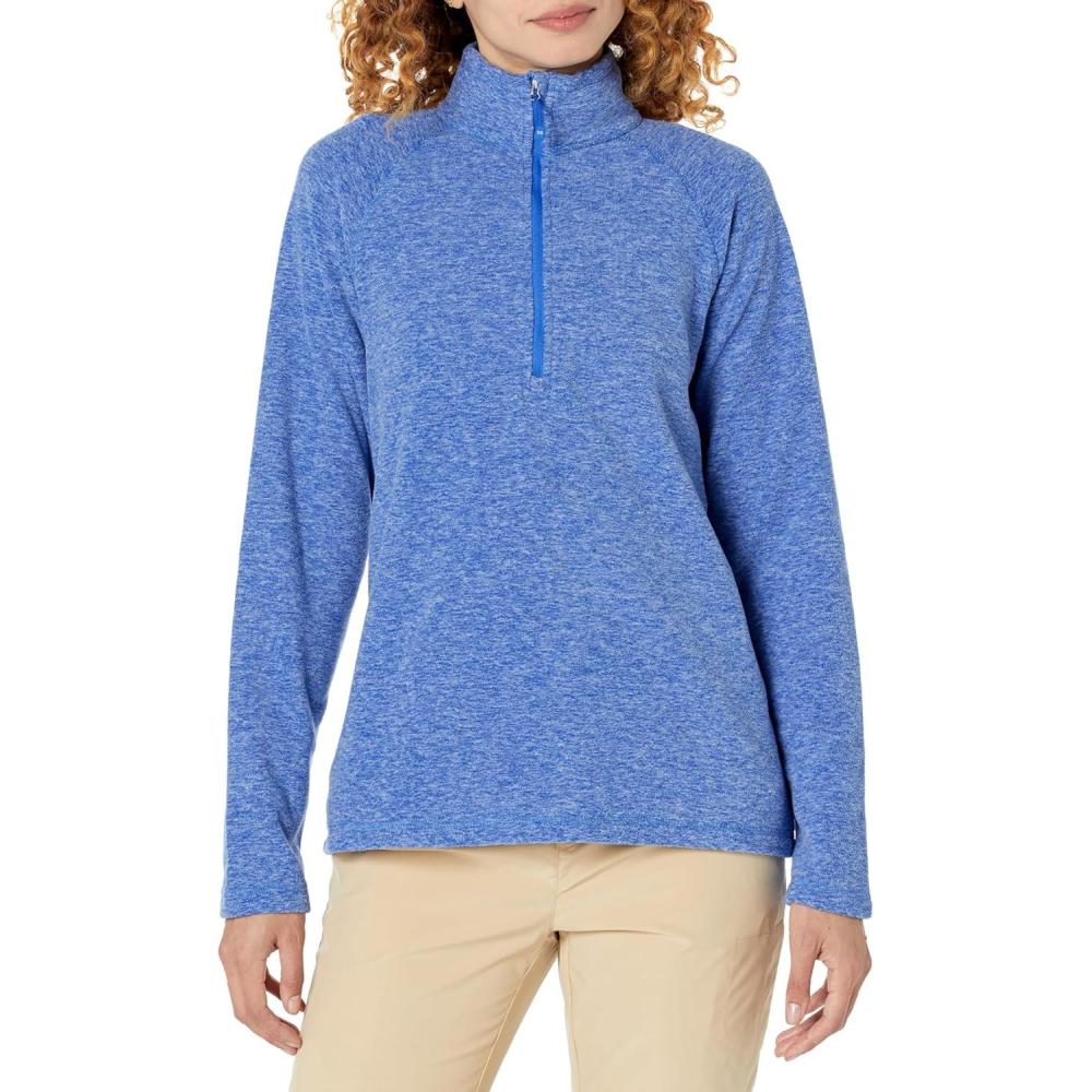 imageEddie Bauer Womens Quest Fleece 14Zip  SolidBlue Bell
