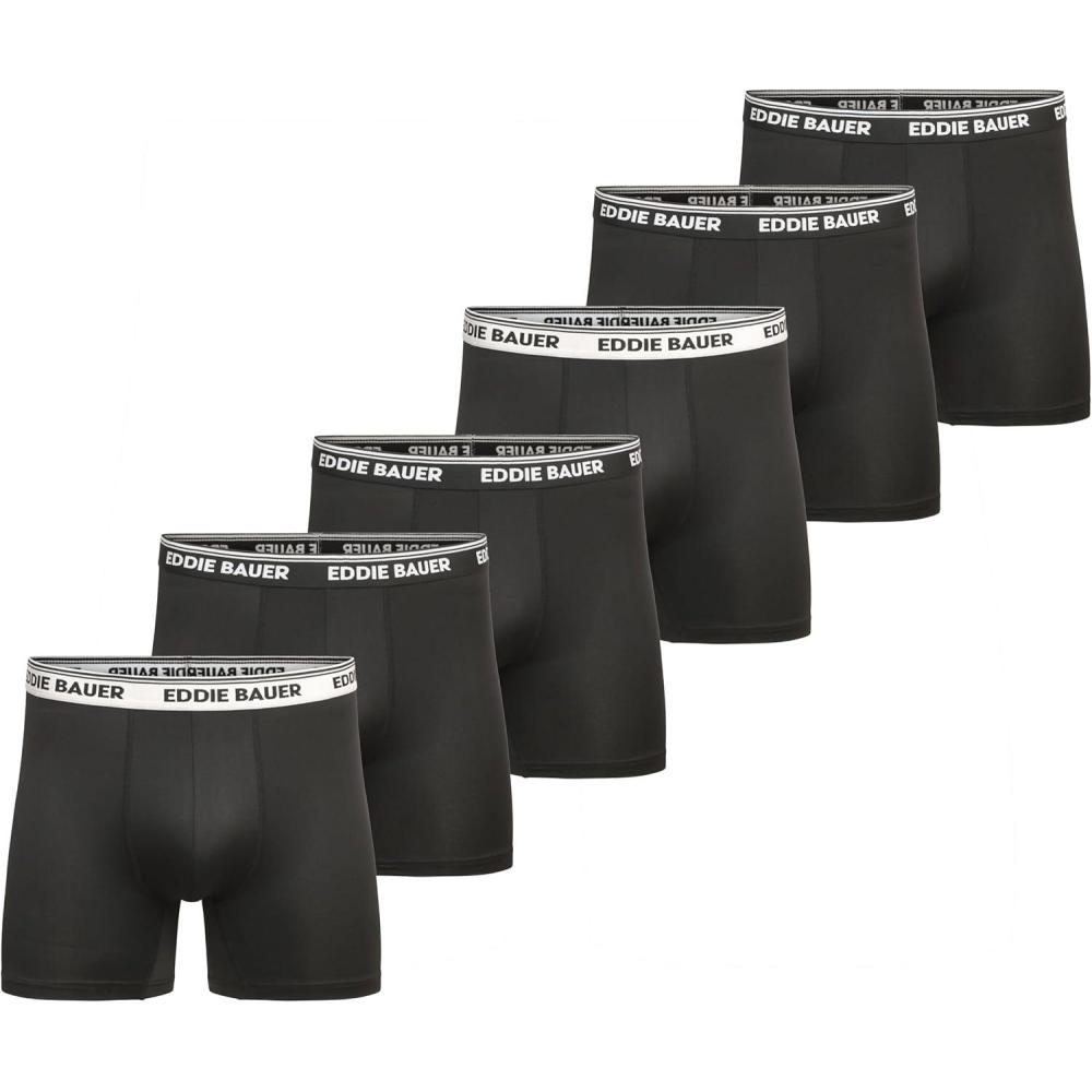 imageEddie Bauer mens Jersey Boxer Brief With Contoured Pouch 6 PackBlack