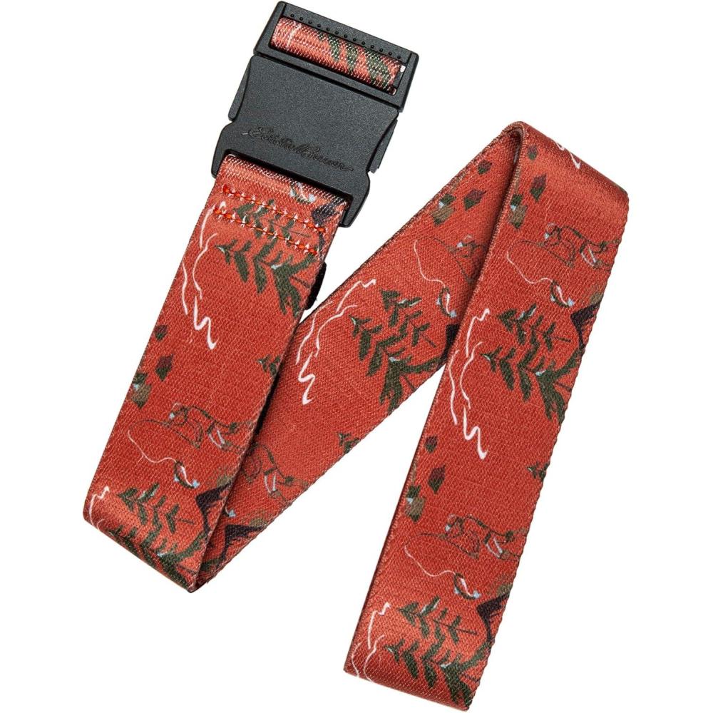 imageEddie Bauer mens Mens Active Stretch Webbing Belts With Quick Release Buckle Multiple Colors One Size Fits MostClay