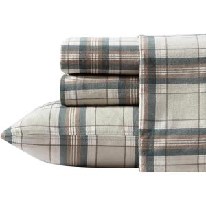Eddie Bauer – Twin Sheets, Cotton Flannel Bedding Set, Brushed For Extra Softness, Cozy Home Decor (Montlake Plaid, Twin)(Edgewood Plaid)