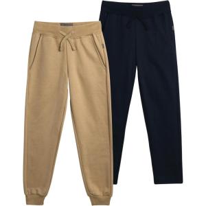Eddie Bauer Boys’ Active Sweatpants – 2 Pack Athletic Fleece Joggers with Side Pockets – Sweatpants for Boys (Sizes: 8-16)(Navy/Peacot)