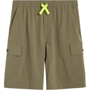 Eddie Bauer Boys’ Shorts – Stretch Fit Pull On Cargo Tech Shorts for Boys (4-20)(Olive)