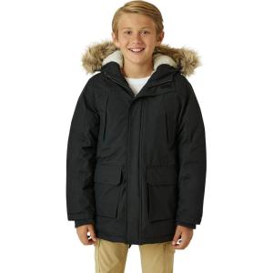 Eddie Bauer Boys’ Winter Coat – Waterproof Heavyweight Down Parka Jacket with Faux Fur Hood (3-20)(Black)
