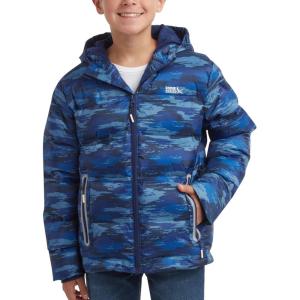 Eddie Bauer Boys’ Winter Jacket – Heavyweight Quilted Down Jacket – Insulated Hooded Outerwear Coat for Boys (5-16)(Medieval Blue)