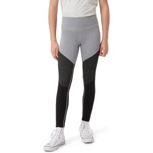 Eddie Bauer Girls’ Leggings – Performance Stretch Activewear Leggings – Yoga Pants with Pocket for Girls (5-16)(Grey Heather)