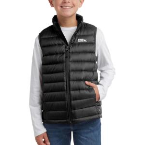 Eddie Bauer Kids’ Down Vest – CirrusLite Weather Resistant Quilted Bubble Puffer Vest for Boys and Girls (5-20)(Black Onyx)