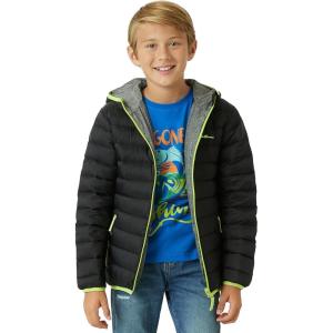 Eddie Bauer Kids’ Reversible Jacket – Weather Resistant Quilted Down Coat for Boys and Girls (3-20)(Black)