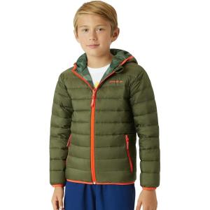 Eddie Bauer Kids’ Reversible Jacket – Weather Resistant Quilted Down Coat for Boys and Girls (3-20)(Olive)