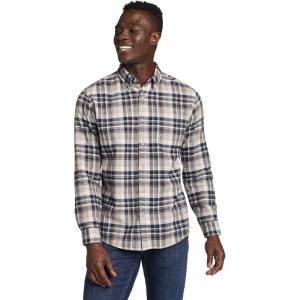 Eddie Bauer Men’s Classic Fit Favorite Long-Sleeve Flannel Shirt(Stone)