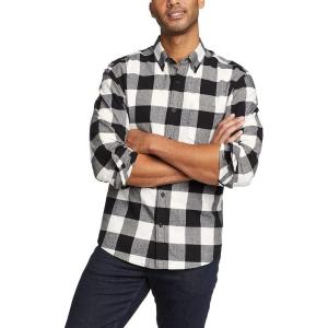 Eddie Bauer Men’s Favorite Classic Fit Flannel-Plaid(Black)