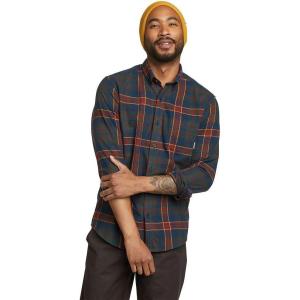 Eddie Bauer Men’s Favorite Classic Fit Flannel-Plaid(Dark Green)