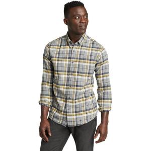 Eddie Bauer Men’s Favorite Classic Fit Flannel-Plaid(Lt Charcoal Htr)
