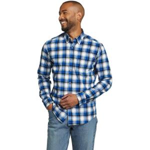 Eddie Bauer Men’s Favorite Classic Fit Flannel-Plaid(Pacific Blue)