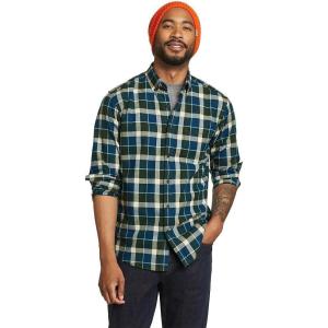 Eddie Bauer Men’s Favorite Classic Fit Flannel-Plaid(Peacock)