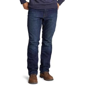 Eddie Bauer Men’s Field Flex Flannel-Lined Straight Jeans(River Rock)