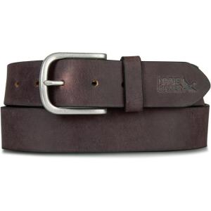 Eddie Bauer Men’s Leather Belt | Casual | Everyday | Jeans | Trousers | Chinos | Metal Buckle(Hand Tacked – Brown)