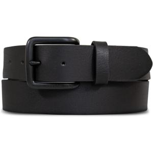 Eddie Bauer Men’s Leather Belt | Casual | Everyday | Jeans | Trousers | Chinos | Metal Buckle(Matte Leather – Black)