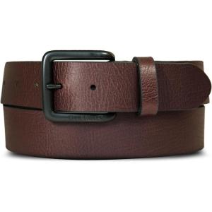 Eddie Bauer Men’s Leather Belt | Casual | Everyday | Jeans | Trousers | Chinos | Metal Buckle(Matte Leather – Brown)