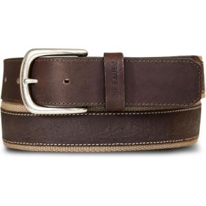 Eddie Bauer Men’s Leather Belt | Casual | Everyday | Jeans | Trousers | Chinos | Metal Buckle(Outdoor Comfort – Brown)