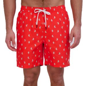 Eddie Bauer Men’s SPF 50+ Volley Swim Trunk – Fun Designs, Comfortable and Stylish, 7″ Inseam(Coral)