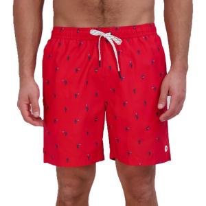 Eddie Bauer Men’s SPF 50+ Volley Swim Trunk – Fun Designs, Comfortable and Stylish, 7″ Inseam(Salsa)
