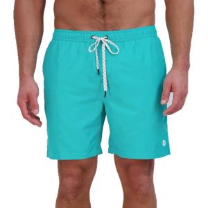 Eddie Bauer Men’s SPF 50+ Volley Swim Trunk – Fun Designs, Comfortable and Stylish, 7″ Inseam(Turquoise)