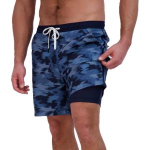 Eddie Bauer Men’s SPF 50+ Volley Swim Trunk 8″ Inseam Comes with Comfort Liner – Ultimate Comfort & Stretch(Atlantic Blue)