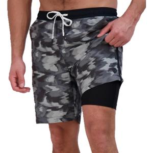 Eddie Bauer Men’s SPF 50+ Volley Swim Trunk 8″ Inseam Comes with Comfort Liner – Ultimate Comfort & Stretch(Black)