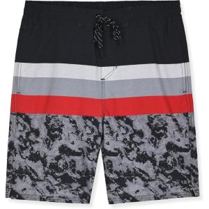 Eddie Bauer Men’s SPF 50+ Volley Swim Trunk 8″ Inseam Comes with Comfort Liner – Ultimate Comfort & Stretch(Black (Em4539))