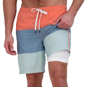 Eddie Bauer Men’s SPF 50+ Volley Swim Trunk 8″ Inseam Comes with Comfort Liner – Ultimate Comfort & Stretch(Celadon)