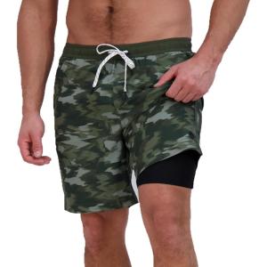 Eddie Bauer Men’s SPF 50+ Volley Swim Trunk 8″ Inseam Comes with Comfort Liner – Ultimate Comfort & Stretch(Dark Loden)