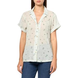 Eddie Bauer Mens Wt Ss Packable Camp Shirt(Sea Mist)