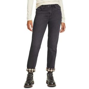 Eddie Bauer Women’s Boyfriend Flannel-Lined Jeans(Washed Cinder)