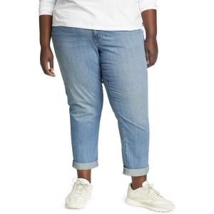 Eddie Bauer Women’s Boyfriend Mid-Rise Jeans – Slim Fit(Worn Light)